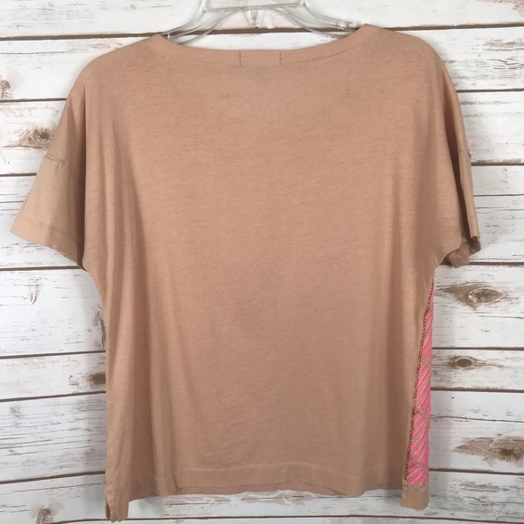 J CREW BLACK LABEL PINK CHEVRON EMBROIDERED SIZE S - Picture 4 of 4